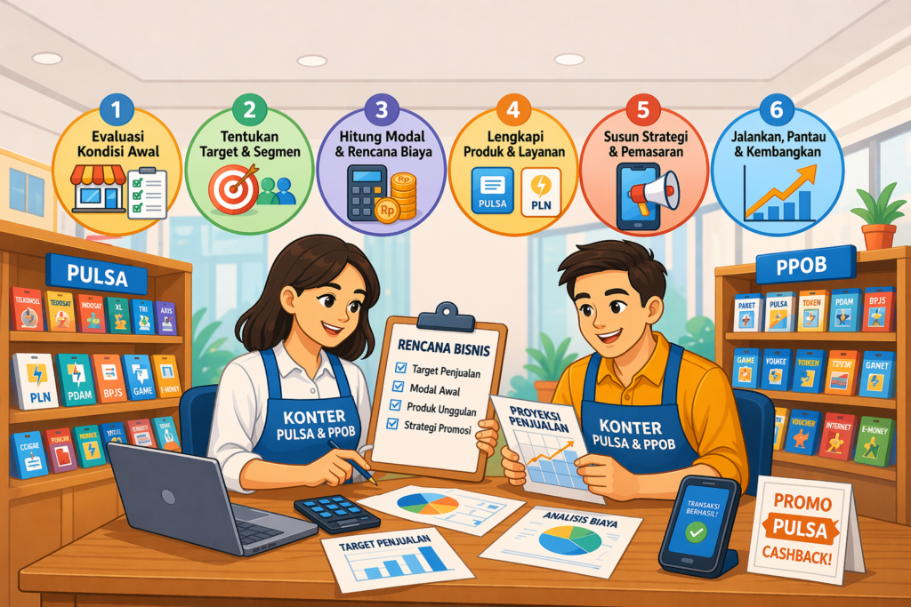 Langkah Menyusun Skala Bisnis untuk Konter Pulsa dan PPOB